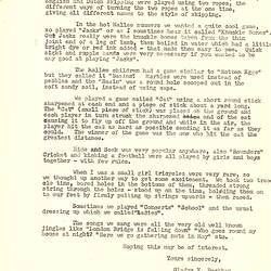 Second page of a typed letter in black ink on lined paper