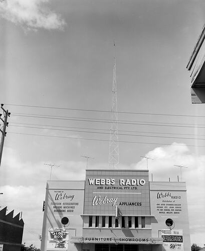 Webbs Radio & Electrical, Store Exterior & Transmitter, Ormond, Victoria, 20 Jan 1960