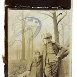 Photograph - Trumpeter Aubrey Lionel Bertram Hampton & Boy, Hyde Park, London, England, World War I, 14 Dec 1915
