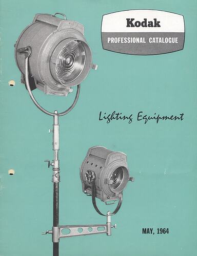 Cover page with photograph of studio lights.