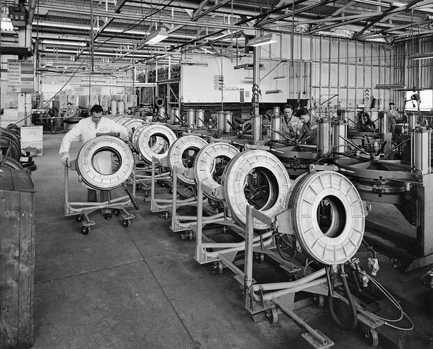 Beaurepaires, Factory Interior, Flemington, Victoria, 04 Mar 1960