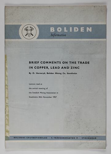 Front cover with illustration and printed text.