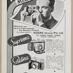 Leaflet - Kodak Australasia Pty Ltd, 'Kodak Miniatures De Luxe', 1930s
