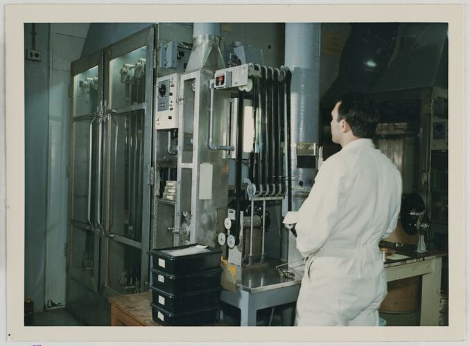 Worker With Film Dryer, Kodak Factory, Coburg, circa 1960s