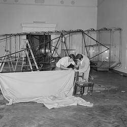 Negative - Restoration of Duigan Biplane, Science Museum of Victoria, Melbourne, 24 Feb 1970