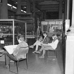 R.M.I.T. Art students in Queen's Hall, Institute of Applied Science (Science Museum), Melbourne, 1968