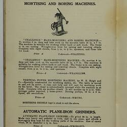 Trade Literature - Bevan & Edwards Pty Ltd, Machine Tools, 1907