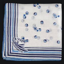 Handkerchief - 'Japanese Silk', Blue, Chicago World's Fair, 1933