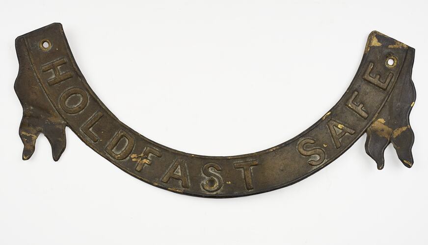 Plaque - 'Holdfast Safe', Brass, Milner Safe Co.