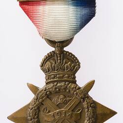 Medal - Star 1914, Great Britain, Corporal F.W. Wise, 1917 - Obverse