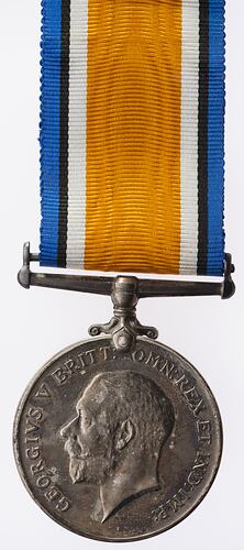 Medal - British War Medal, Great Britain, Private Albert Harrison Cox, 1914-1920 - Obverse