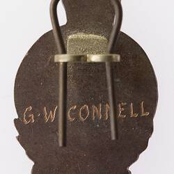 Badge - Anzac Commemorative, Australia, Private George Walter Connell, 1967 - Reverse