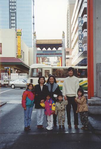 Lin Jong and Family, in China Town, Little Bourke Street, Melbourne, 1997
