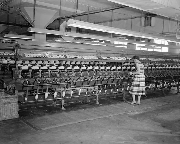 Davies Coop and Co, Worker at Factory, Kingsville, Victoria, Oct 1958