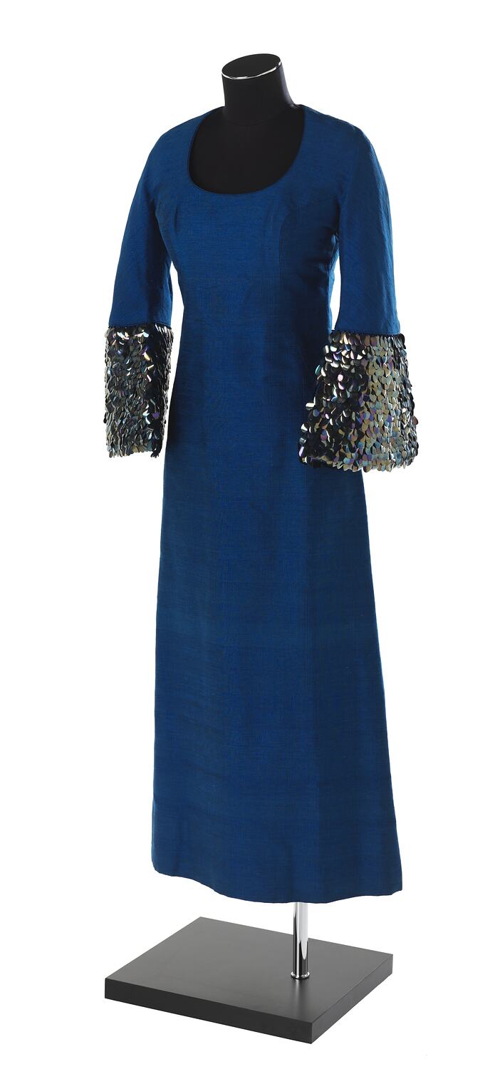 Dress Hall Ludlow, Evening, Electric Blue Thai Silk, 1966