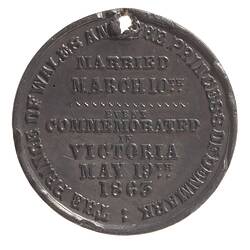 Medal - Wedding of Prince of Wales & Princess of Denmark, Australia, 1863