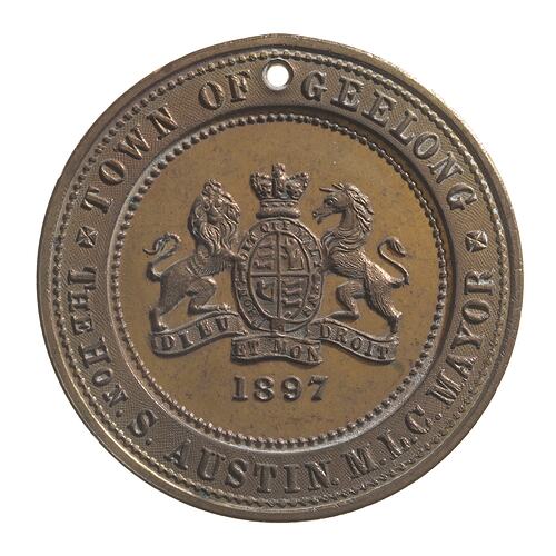 Medal - Diamond Jubilee of Queen Victoria, Town of Geelong, Victoria, Australia, 1897