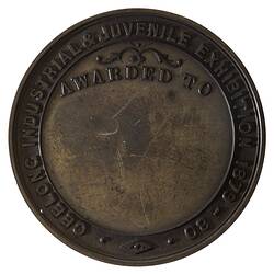 Medal - Geelong Industrial & Juvenile Exhibition Prize, 1880 AD