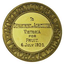 Medal - Royal Horticultural Society, Gold Prize, Great Britain, 1920