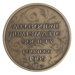 Medal - Melbourne Numismatic Society 25th Anniversary, 1990 AD