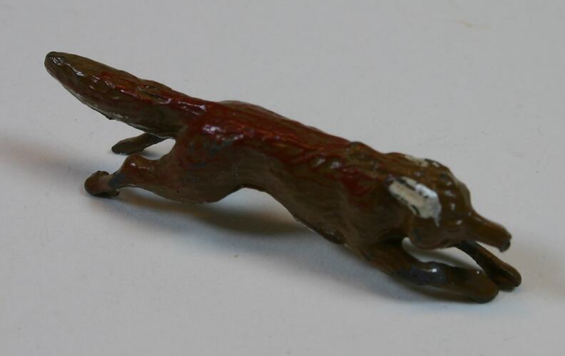 Toy metal brown fox.