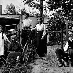 Negative -  Warmbrunn Family Outside Their Home 'Tarilta', Upper Beaconsfield, Victoria, circa 1914