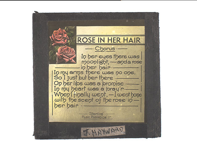 Lantern Slide - 'Rose in Her Hair'