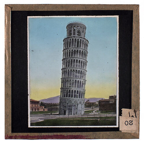 Lantern Slide - Universal Opportunity League, Leaning Tower of Pisa, Italy