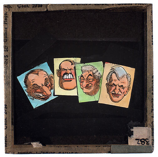 Lantern Slide - Universal Opportunity League, Four Male Heads