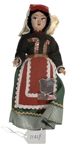 Doll wearing traditional Italian costume.