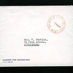 Naturalization card - envelope