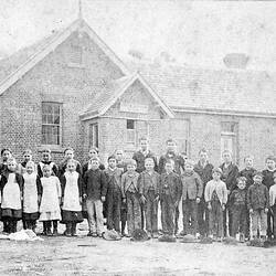 Negative - School Students & Teacher, Kyneton District (?), Victoria, circa 1865