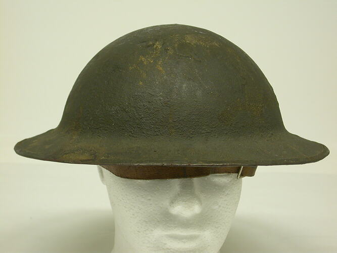 Steel helmet, front view