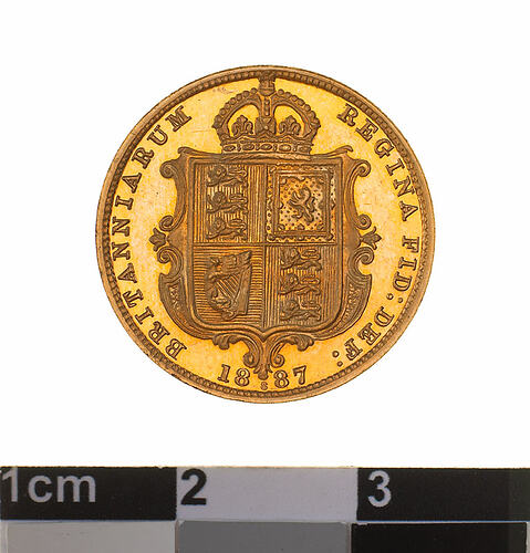 Proof Coin - Half Sovereign, New South Wales, Australia, 1887, photographed by Museums Victoria