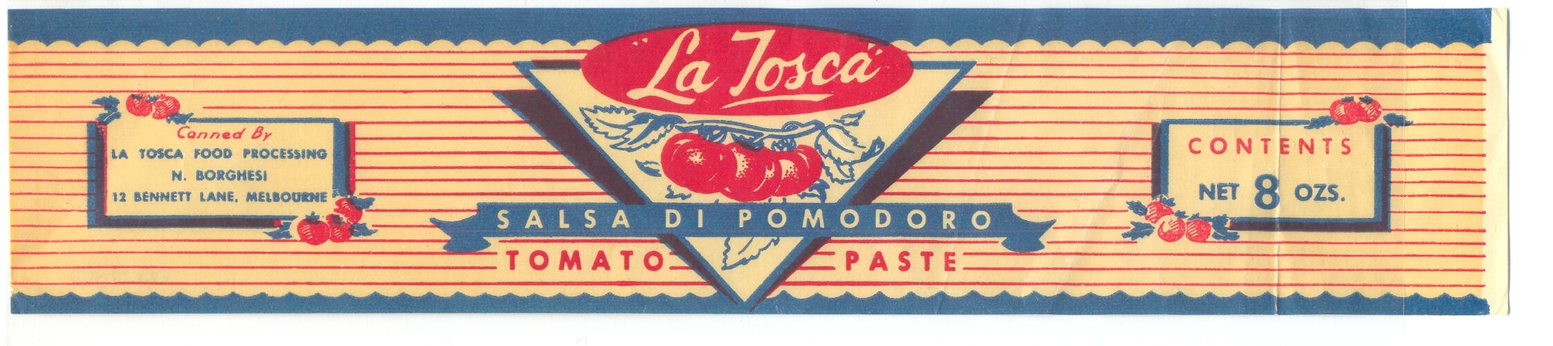 Label - La Tosca Tomato Paste