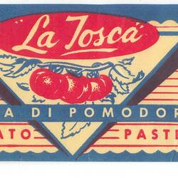 Food Label - La Tosca Tomato Paste, Melbourne, 1950s
