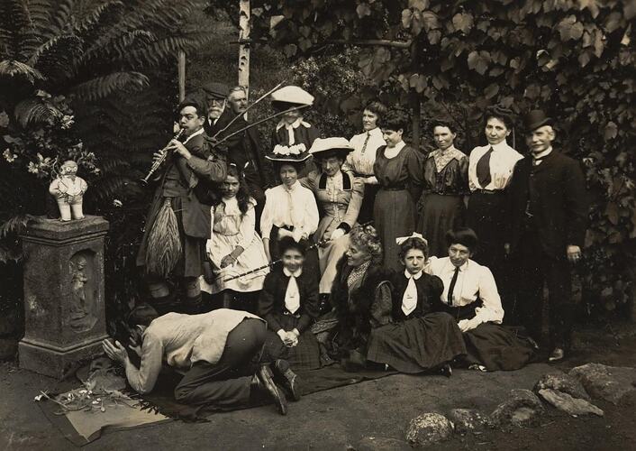 Digital Photograph - 'Fetish Worshippers in the Bush', picnic group at Black Spur, pre 1915
