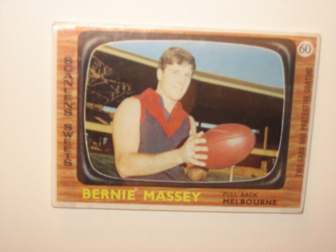 Football Card - Bernie Massey, Scanlen's Sweets, 1967