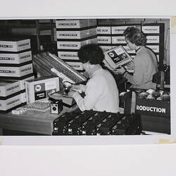 Photograph - Kodak Australasia Pty Ltd, Two Women Packing Brownie Flash II Jubilee Cameras, Abbotsford, Victoria, circa 1958