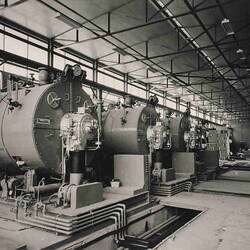 Photograph - Kodak Australasia Pty Ltd, Steam Boilers in Machinery Hall, Powerhouse Building, Kodak Factory,  Coburg, circa 1960