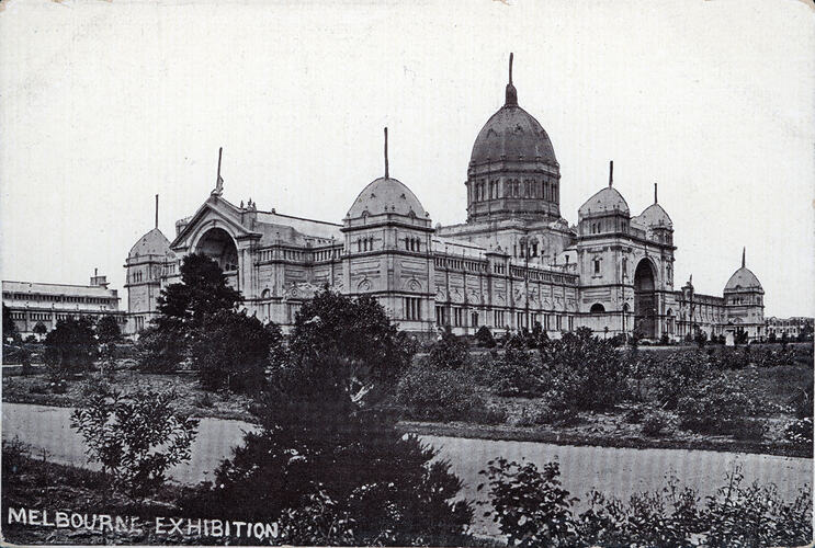 Postcard - South West Facade, Exhibition Building, VSM Series, Melbourne, circa 1905