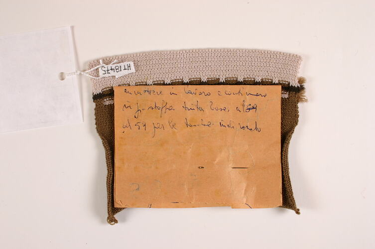 Knitting Sample - Edda Azzola, Brown & Mushroom, circa 1960s