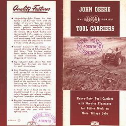 John Deere No. 600 Series Tool Carrier