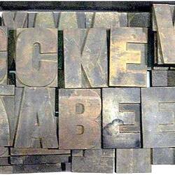 Tray Six - Printing Type, Wood, 20 Line Gothic