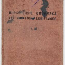 National Identity Booklet - Bupgerliche Legitimation (German) / Obcanska Legitimage' (Czech)