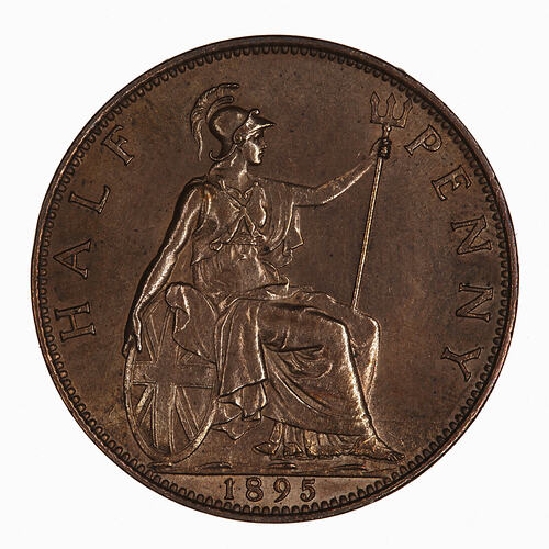 Coin - Halfpenny, Queen Victoria, Great Britain, 1895 (Reverse)