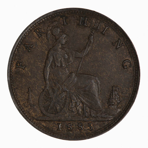 Coin - Farthing, Queen Victoria, Great Britain, 1885 (Reverse)