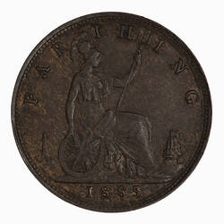 Coin - Farthing, Queen Victoria, Great Britain, 1885 (Reverse)