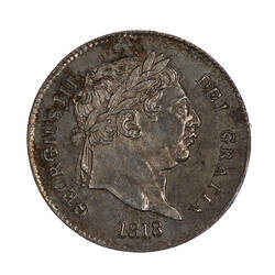 Coin - Threepence, George III, Great Britain, 1818 (Obverse)