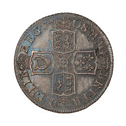 Coin - 1 Shilling, Queen Anne, England, Great Britain, 1708 (Reverse)